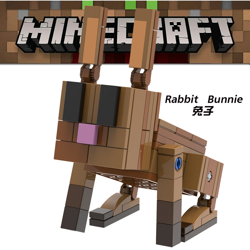 兼容乐高我的世界动物男孩子儿童人仔杀肉拼装积木玩具1591兔子