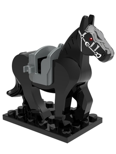 适用于乐高684中古黑色战马戒灵马第三方益智积木儿童拼装玩具