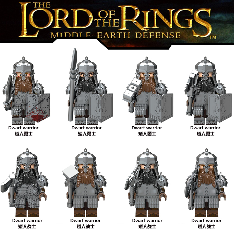 中古军事魔戒丹恩指环王五军之战矮人第三方积木人仔积木X0314
