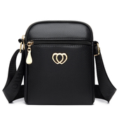 新款 女士手机包软面质感迷你斜挎包双拉链时尚 百搭单肩手机袋小包