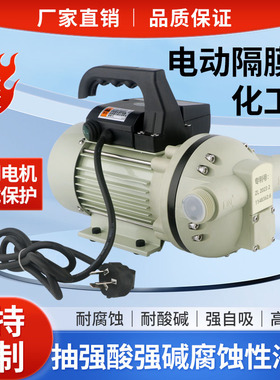 新品FL-560自吸电动隔膜泵耐酸碱塑料化工泵四氟防腐蚀抽酸泵空转