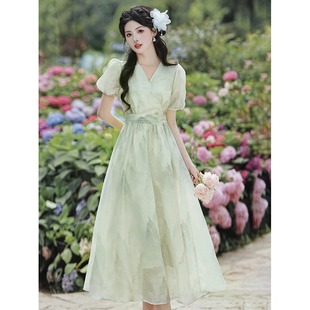 可以穿上班的汉服2024新款女古风连衣裙改良新中式国风裙子汉元素