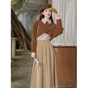早春季穿搭套装民国风复古小洋装千金大小姐女装港风连衣裙子秋冬