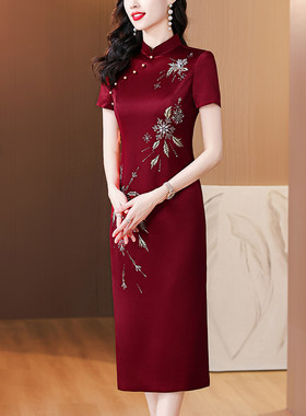 高端妈妈婚宴礼服喜服连衣裙