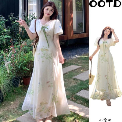 国风高级感收腰显瘦A字汉服长裙