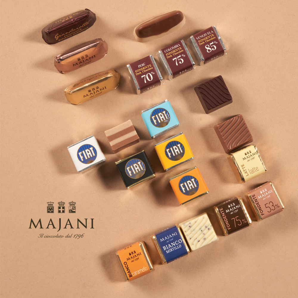 意大利Majani黑焦糖三层吉安杜佳牛奶巧克力进口散装零食高端皇室