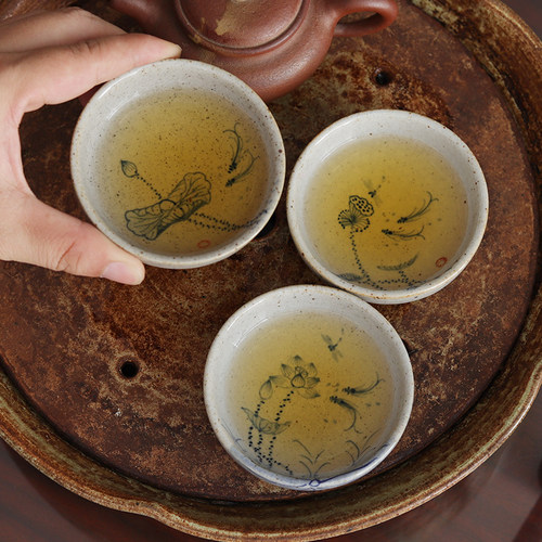 亦紫陶功夫茶具手绘主人杯