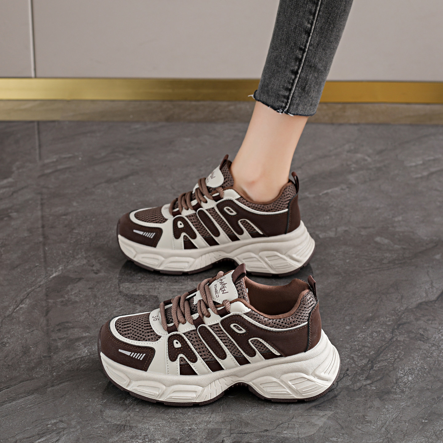 女鞋爆款网面老爹鞋春秋新款厚底休闲鞋轻便运动鞋透气百搭跑步鞋,女鞋,老爹鞋,淘宝优惠券,粉丝福利购,淘宝优惠卷