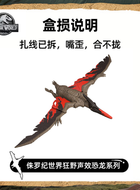 美泰侏罗纪世界恐龙模型伪装攻击暴虐霸王龙声效迅猛龙玩具【盒损