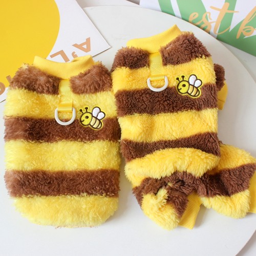 可爱蜜蜂宠物猫咪小狗狗衣服春秋冬款泰迪比熊保暖背心四脚绒绒衣