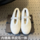 女平底保暖一字带芭蕾单鞋 羊皮毛一体 内增高羊羔毛玛丽珍毛毛鞋