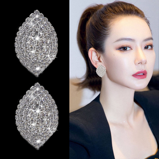 韩国耳环2025新款大气高级感足银养洞耳999纯银花镶钻耳钉耳饰女