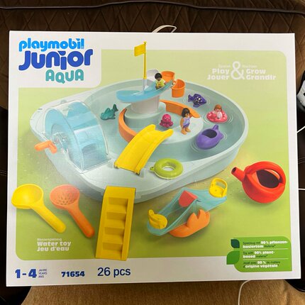 超大摩比世界玩具playmobil123岁滑梯水盆洗澡戏水积木过家家喷水