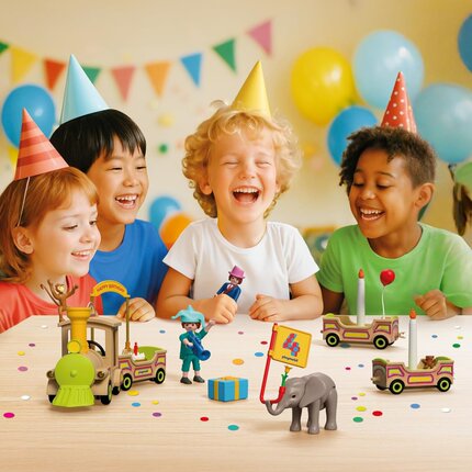 playmobil德国摩比世界小火车玩具生日轨道车积木男女儿童生日礼