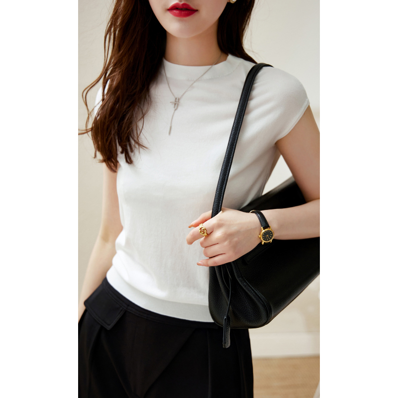 冰丝宽松高级感外穿圆领针织衫