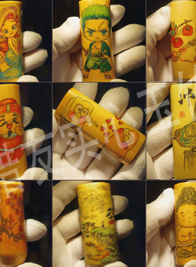 文玩实心玉竹可爱手把件葫芦竹制品迷你掌中宝手工卡通二次元现货