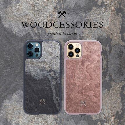 德国WOODCESSORIES石头适用iPhone11Promax手机壳石纹12pro实木壳
