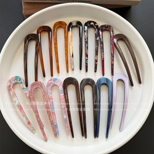 米仙恩France金标进口小号U型簪子丸子头盘发簪ins复古气质发插韩