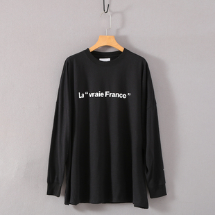 长袖 T恤薄款 男装 shirt neck 女装 round 日单大码 宽松上衣unisex