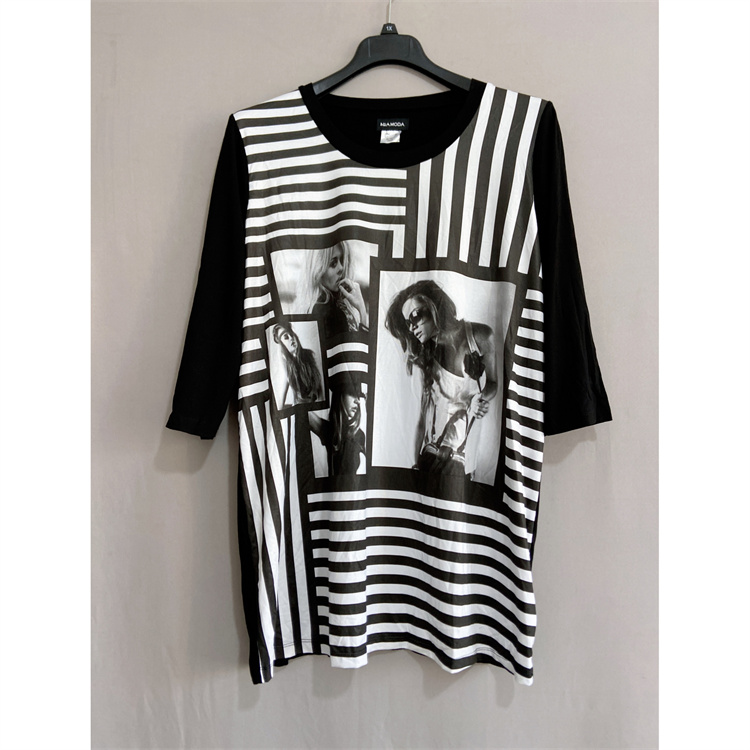 大码女装长款印花T恤宽松连衣裙