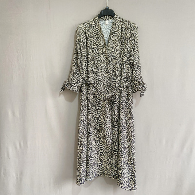 大码女装长款天丝衬衫连衣裙