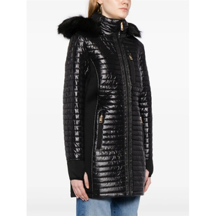 女装 毛领连帽棉衣faux fur 美单M quilted 大码 hooded coat 冬季