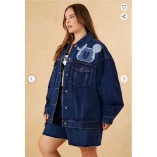 美单di*秋冬季大码女装纯棉米奇牛仔夹克外套cotton denim jacket