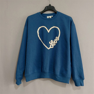 亮片字母T恤宽松加绒卫衣外套fleece 女装 sweater 大码 美单J秋冬季