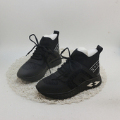 瑕疵特惠时尚 百搭休闲飞织圆头平底系带舒适运动跑步黑色单鞋 女