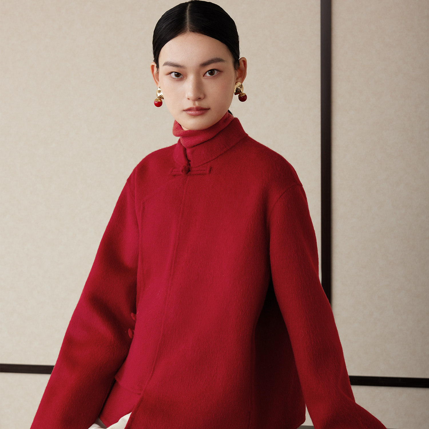 如意连云【荣光】冬款立领羊毛驼毛双面呢外套女新中式盘扣短大衣,女装/女士精品,毛呢外套,淘宝优惠券,粉丝福利购,淘宝优惠卷