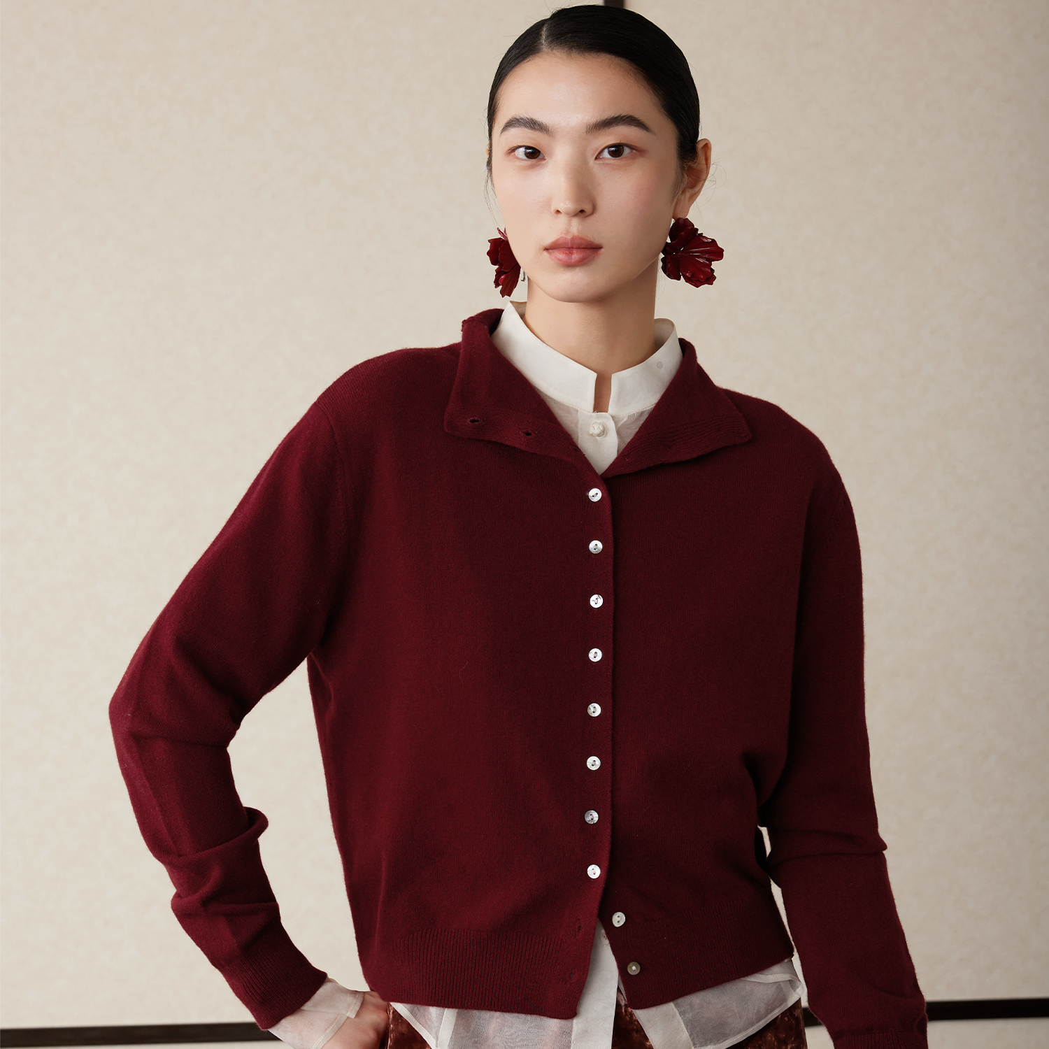 新中式全羊毛针织开衫