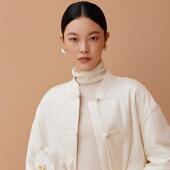 真丝丝棉立领对襟外套女新中式 如意连云 安若 国风复古盘扣棉服