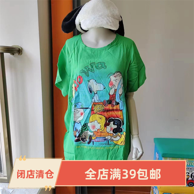 包邮现货优质棉麻中长款短袖T恤动漫T恤/鞋帽/服装