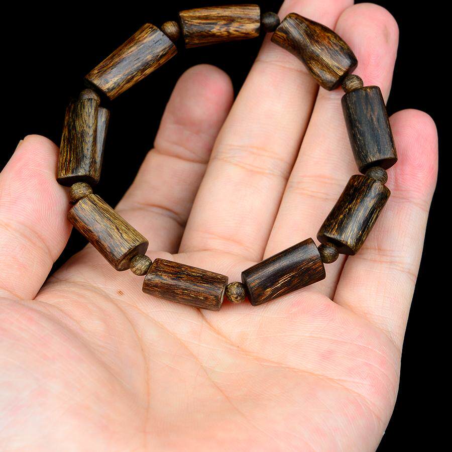 高端霸气 越南惠安老料沉水随形沉香手串10mm 保真原切桶珠男手链