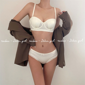 大胸显小内衣女聚拢收副乳防下垂薄款 白色蕾丝胸罩无痕软钢圈文胸