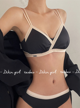 大胸显小内衣2026新款夏季薄款三角杯光面胸罩无痕无钢圈文胸套装