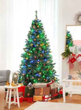仿真加密pvc圣诞树带灯酒店商场布置装饰落地七彩发光圣诞树