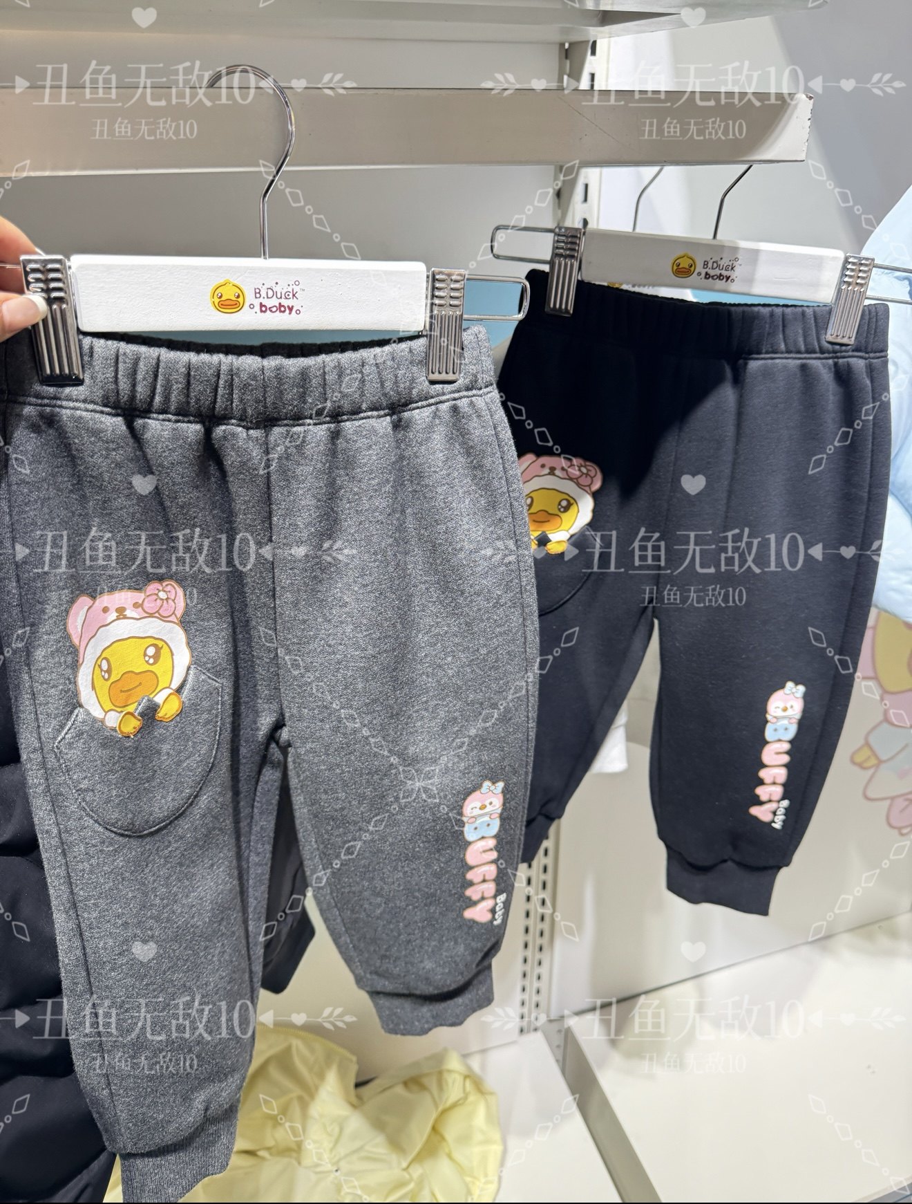 特小黄鸭女童装裤子秋冬儿童加绒纯棉针织裤休闲裤5663110运动裤