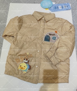 小黄鸭男童羽绒服衬衫轻薄款冬装儿童白鸭绒外套轻便5616508内搭