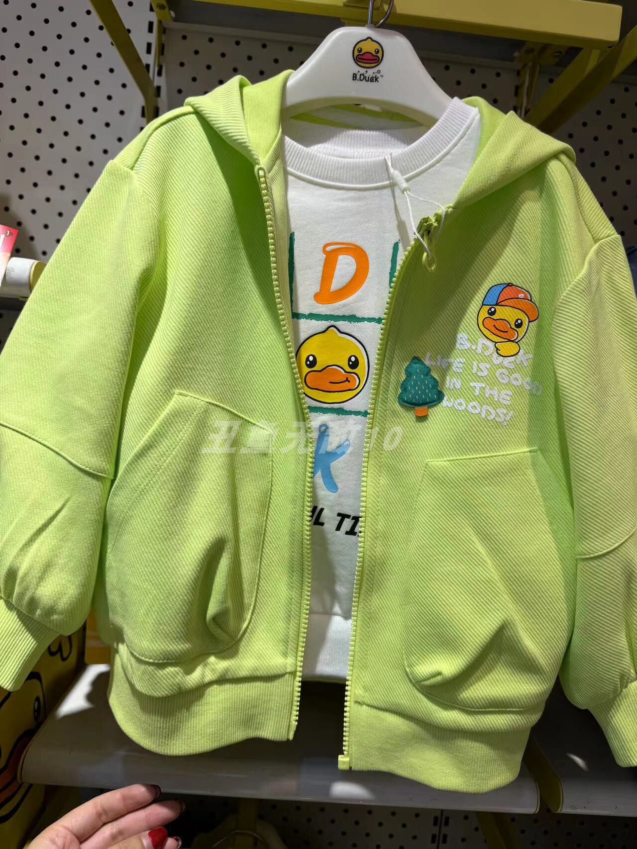 小黄鸭24春正品男女儿童纯棉卫衣外套不退换bf1507502连帽薄开衫