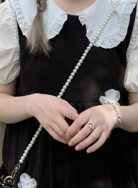 梨屋pearhouse 原创设计泡泡袖花边领法式少女衬衫短袖纯色