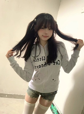 梨屋PEARHOUSE 原创 小猫的心 猫耳连帽卫衣外套半裙亚文化套装棉