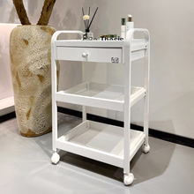 美容压缩实木板工具车木推车美容抽屉手推车轻奢美甲美发纹绣推车