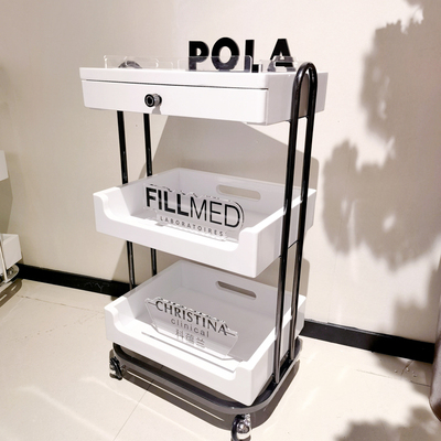 原创设计美容院木质抽屉小推车