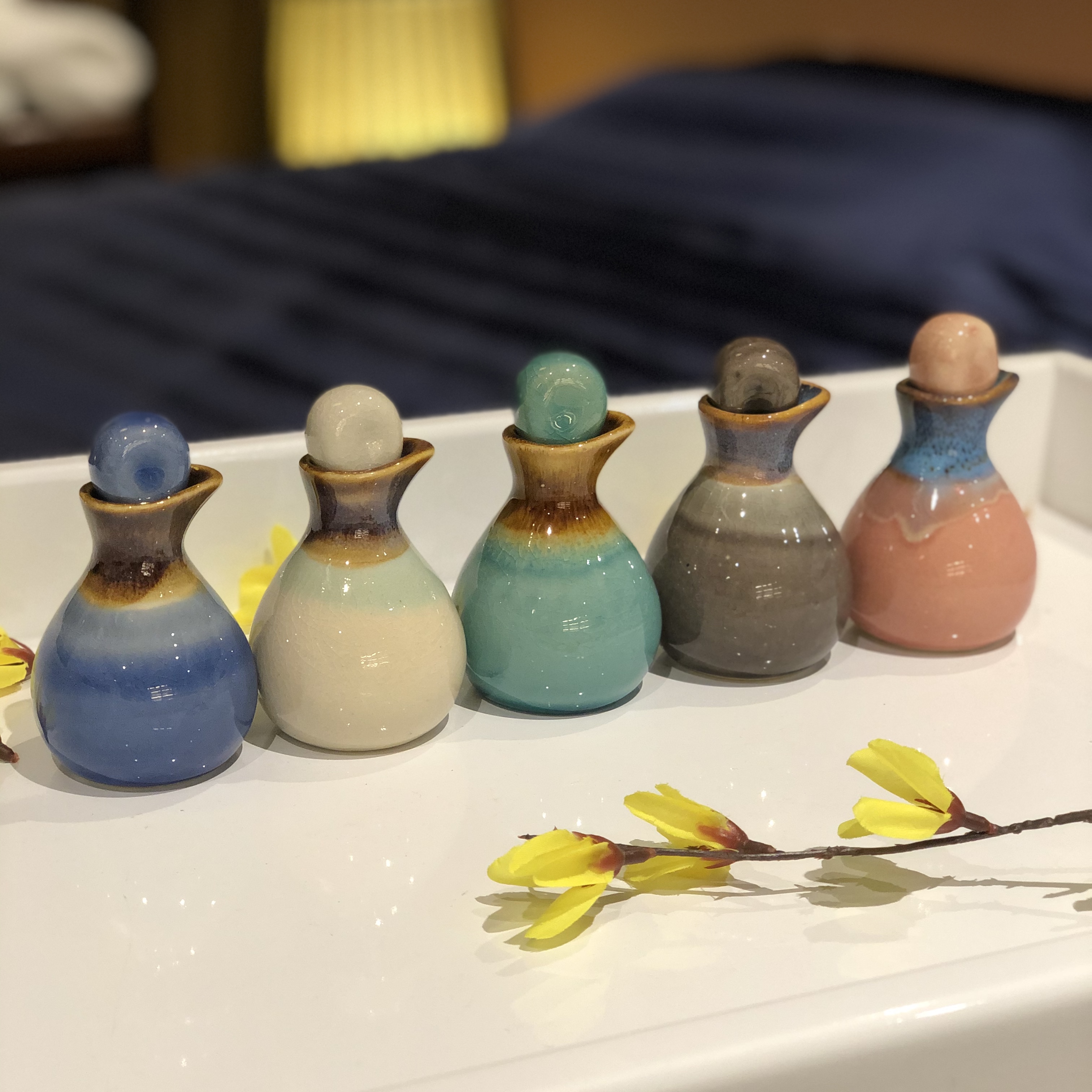 美容院陶瓷精油碟小叶碟陶瓷碗spa碗美容美甲精油壶碟托盘调配碟