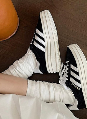Adidas阿迪达斯GAZELLE BOLD女子厚底增高黑白复古运动板鞋HQ6912