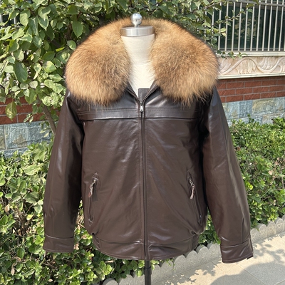 头层男士牛皮皮衣夹克机车服