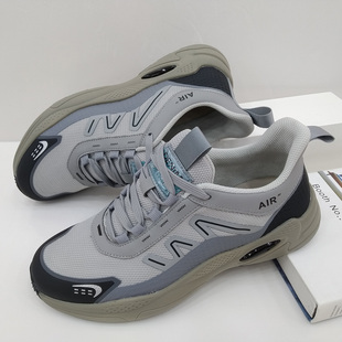 夏发男鞋运动鞋2023秋季新款网面透气系带轻便男士户外休闲跑步鞋