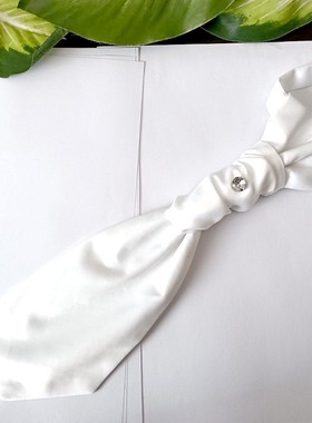 纯白色香港结领带单钻新郎结婚司仪主持礼服免打纯黑拍照领花领结