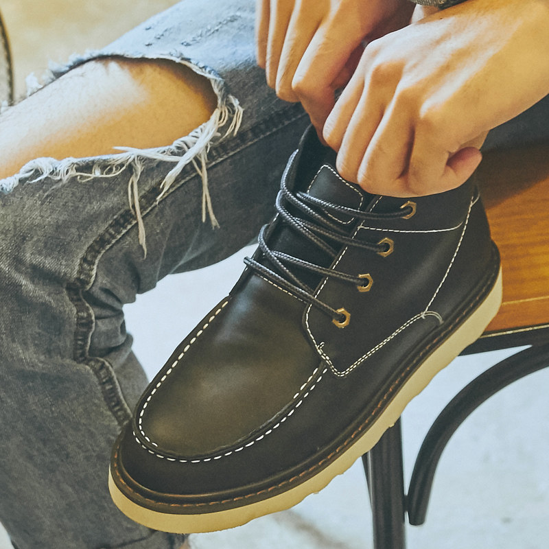 British style Retro Help Riding boots Boots Bootie man Tooling boots Korean Edition Trend Cow leather boots High shoesin the Men's Shoes, Boots  category - from Buy2taobao.com to provide professional Taobao agent buy service